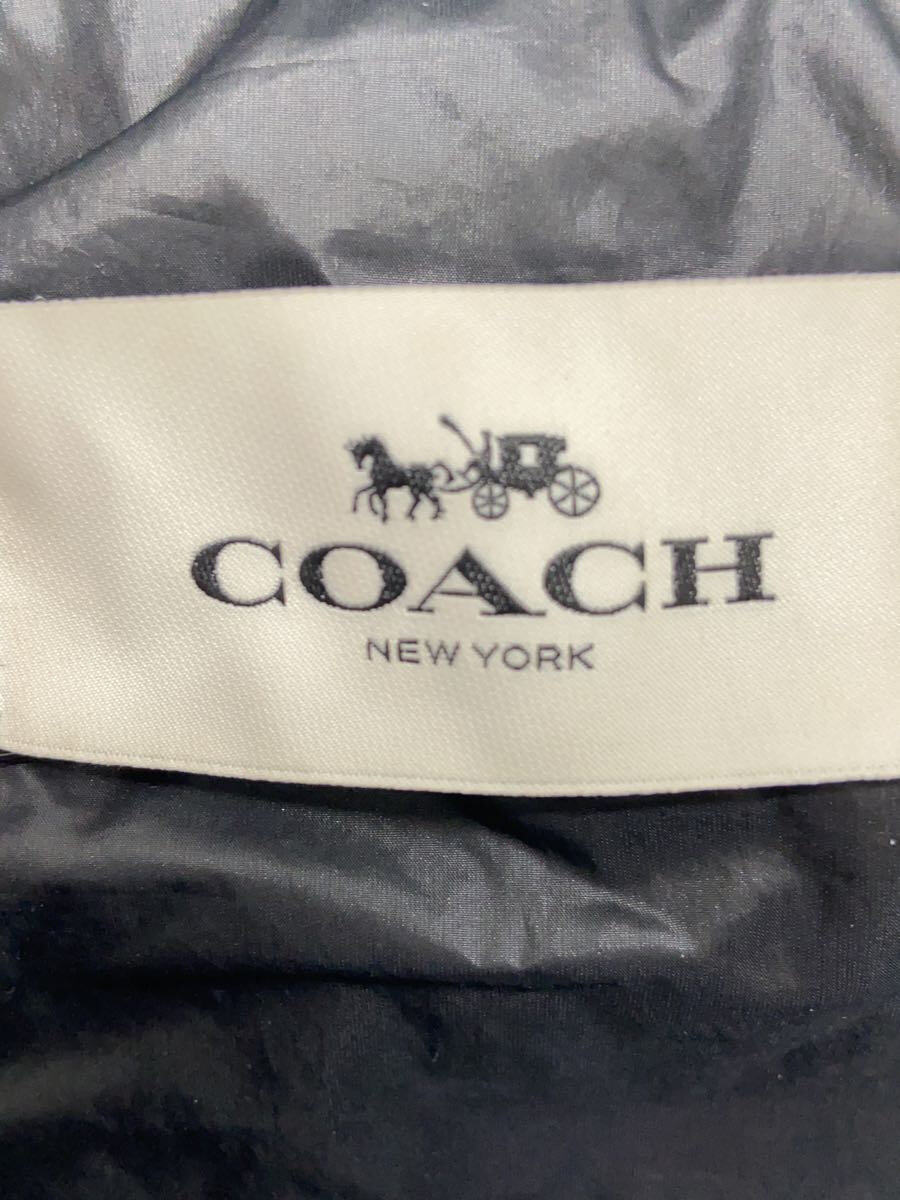 【中古】COACH◆ロングダウンジャケット/XS/ポリエステル/BLK【レディースウェア】