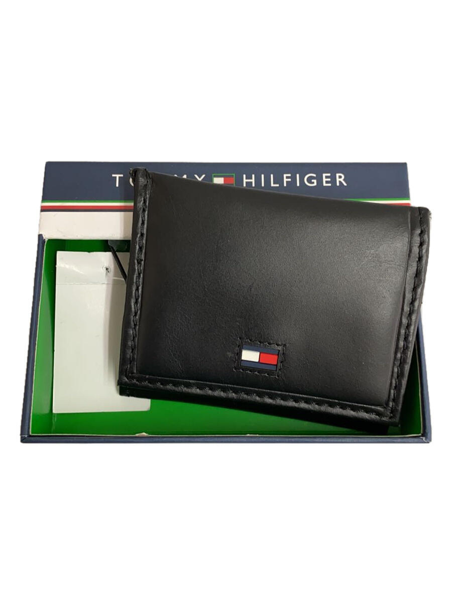 【中古】TOMMY HILFIGER◆コインケース/レザー/BLK/無地/メンズ/31TL25X015【服飾雑貨他】