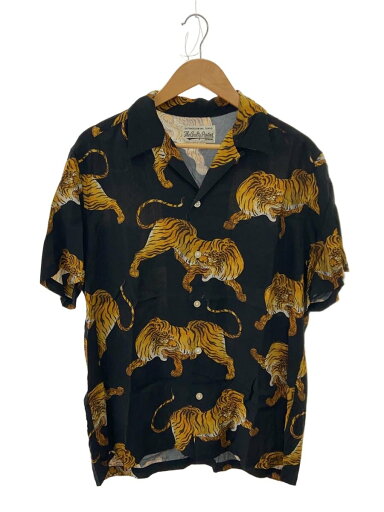 【中古】WACKO MARIA◆半袖シャツ/L/レーヨン/BLK/総柄/虎柄/20SS【メンズウェア】 【中古】WACKO MARIA◆半袖シャツ/L/レーヨン/BLK/総柄/虎柄/20SS【メンズウェア】
