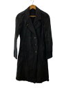 【中古】MARITHE FRANCOIS GIRBAUD◆ロングコート/M/コットン/BLK/ストライプ【レディースウェア】