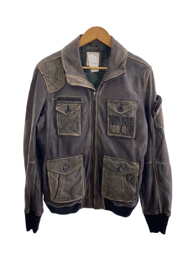 【中古】DIESEL◆ジャケット/L/レザー/GRY/無地//【メンズウェア】 【中古】DIESEL◆ジャケット/L/レザー/GRY/無地//【メンズウェア】