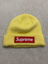 【中古】Supreme◆22AW/New Era Box Logo Beanie/ニットキャップ/FREE/アクリル/YLW/メンズ【服飾雑貨他】