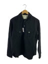 【中古】POST OVERALLS◆DS SHIRT/長袖シャツ/M/ウール/ブラック/無地【メンズウェア】