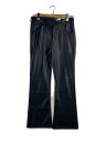 【中古】ZARA◆ブーツカットパンツ/30/フェイクレザー/ブラック【メンズウェア】