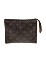 【中古】LOUIS VUITTON◆ポッシュ・トワレット19_モノグラム・キャンバス_BRW/PVC/BRW【バッグ】