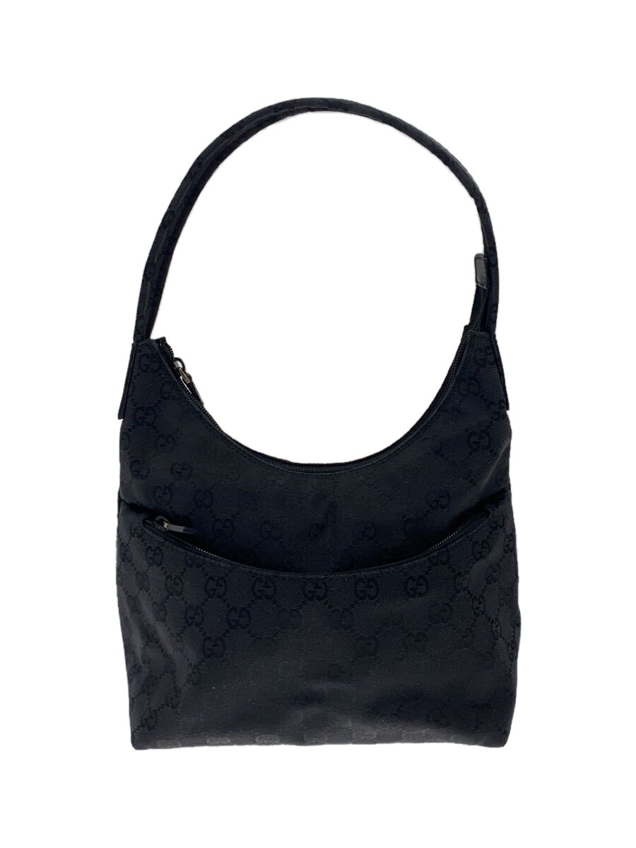 【中古】GUCCI◆ショルダーバッグ_GGキャンバス/キャンバス/BLK//【バッグ】