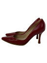 【中古】MANOLO BLAHNIK◆パンプス/37/RED/レザー【シューズ】