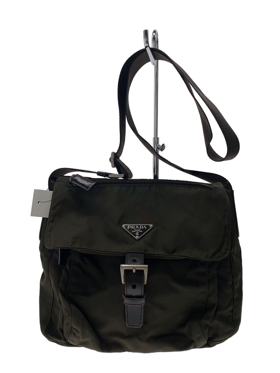 【中古】PRADA◆ショルダーバッグ/ナイロン/GRN//【バッグ】