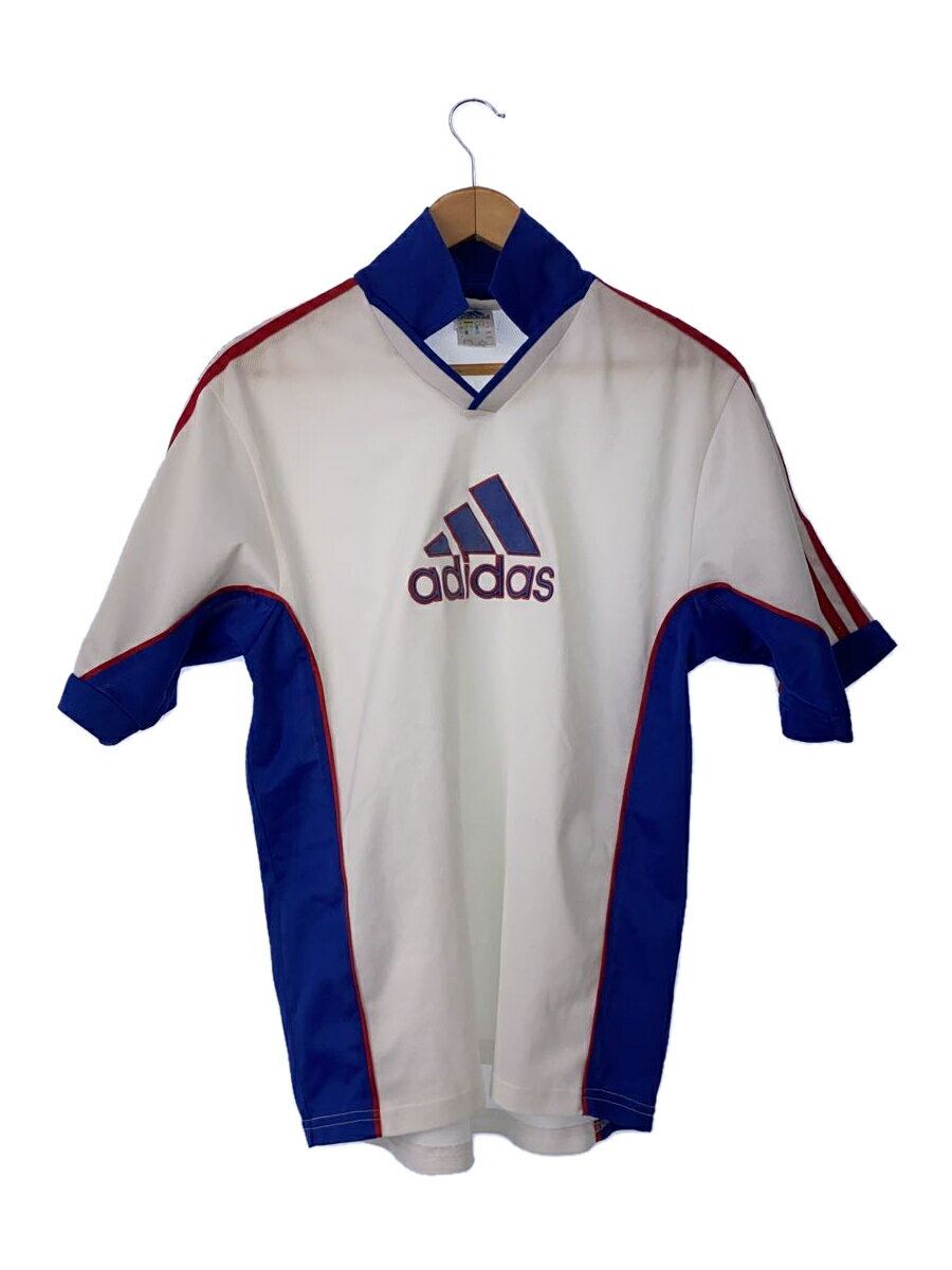 【中古】adidas◆半袖シャツ/M/ポリエステル/BLU【メンズウェア】