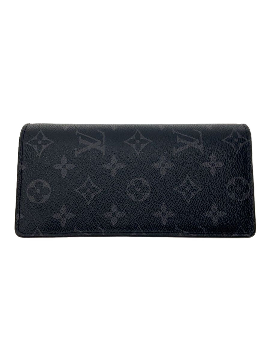 【中古】LOUIS VUITTON◆ポルト・フォイユ・ブラザ_モノグラム・エクリプス_BRW/PVC/BLK/総柄/メンズ【服飾雑貨他】