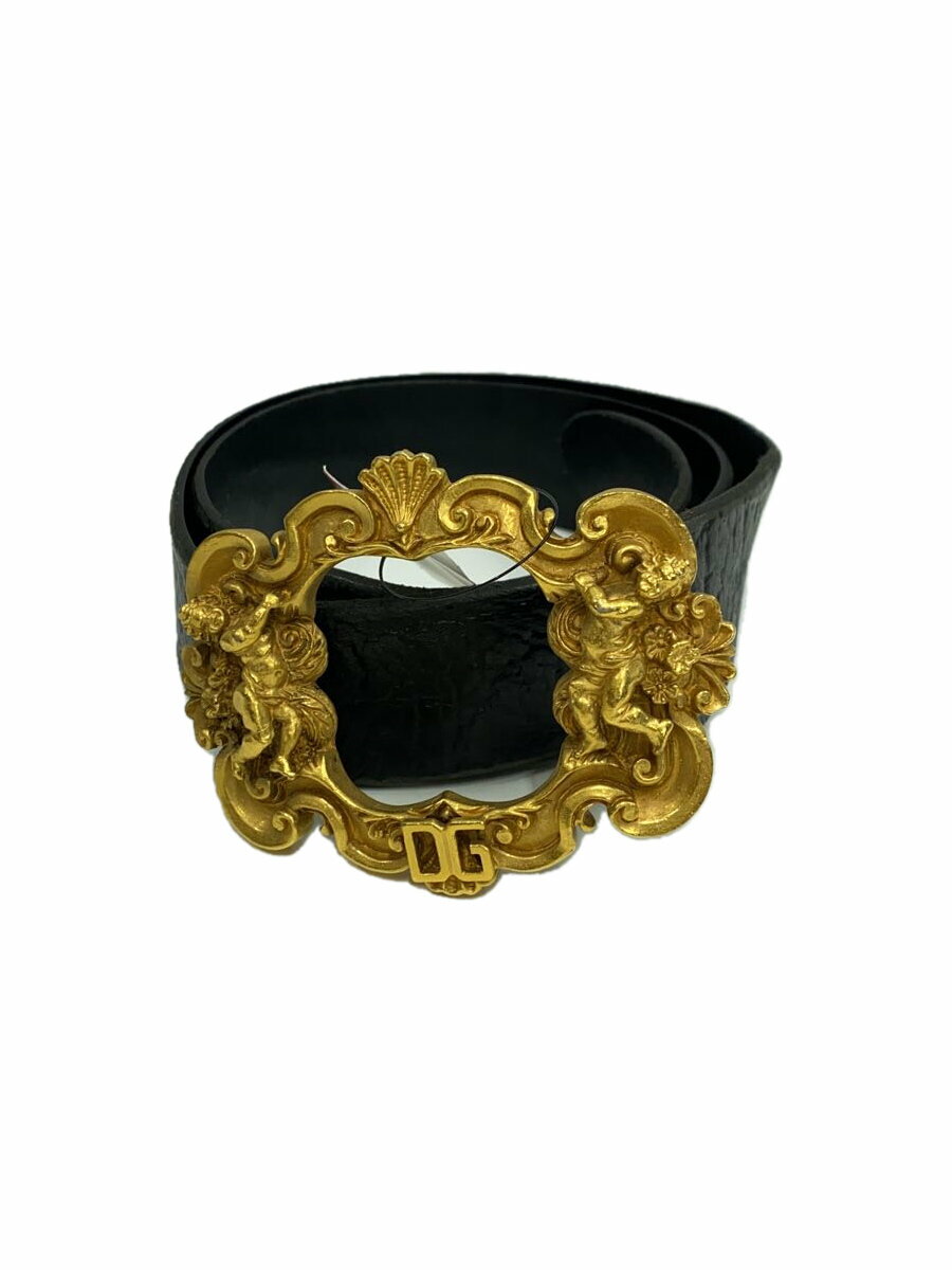 【中古】DOLCE&GABBANA◆ベルト/レザー/BLK/無地/メンズ【服飾雑貨他】