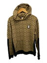 【中古】COACH◆プルオーバーパーカー/シグネチャー/コットン/BEG/総柄【メンズウェア】