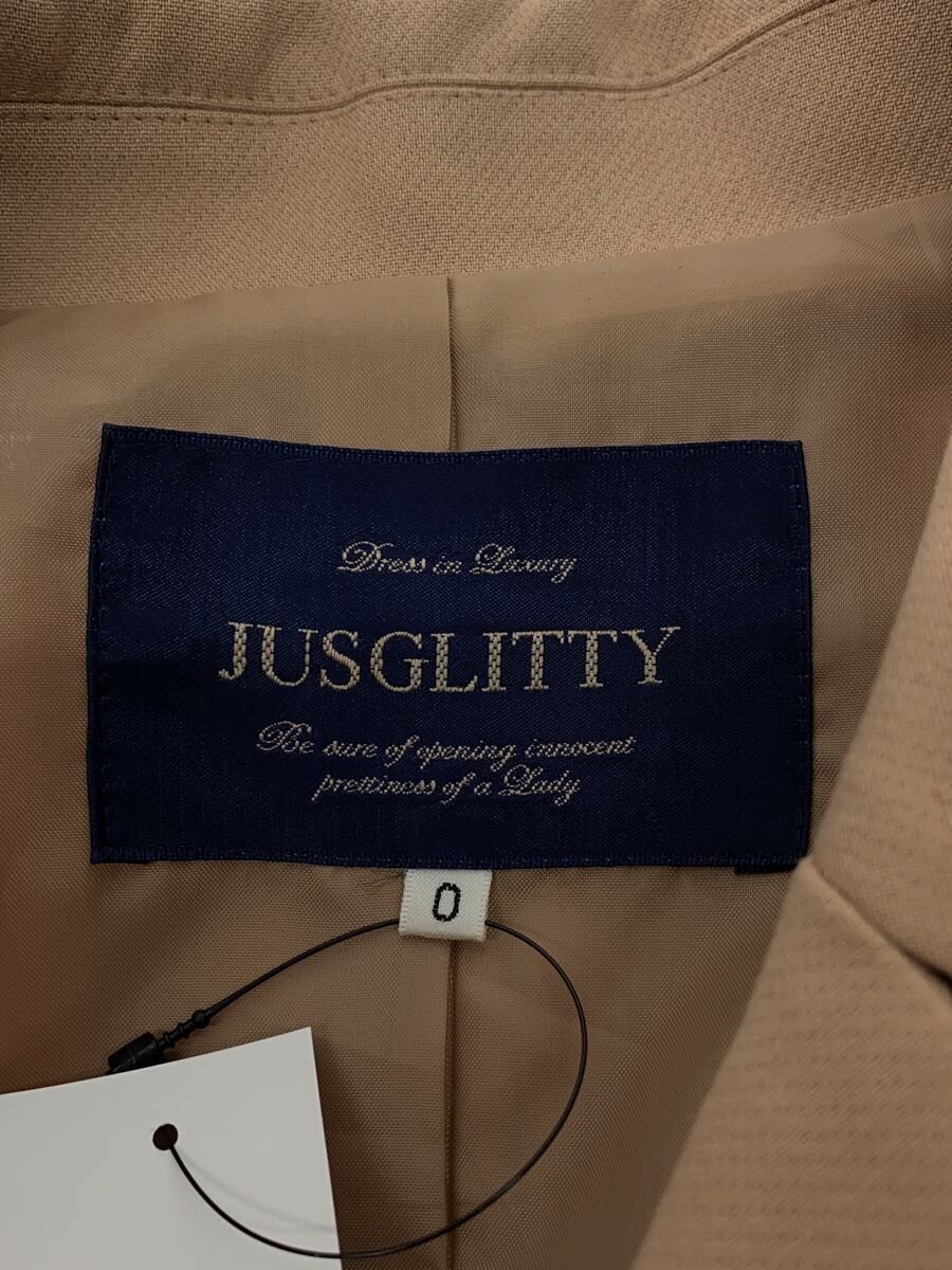 【中古】JUSGLITTY◆チェスターコート/one/ポリエステル/BEG/無地/49126050【レディースウェア】