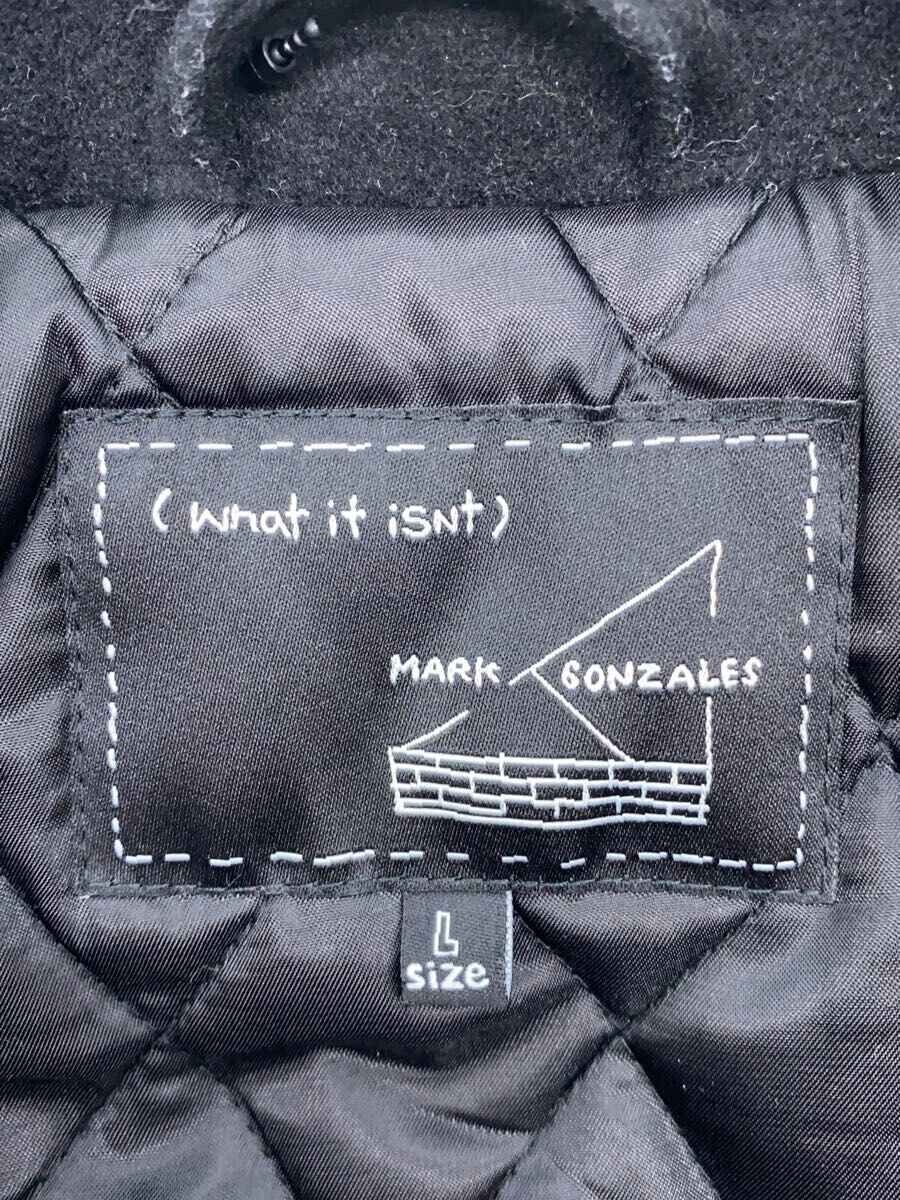 【中古】Mark Gonzales◆スタジャン/L/ポリエステル/BLK/無地/2h5-63820【メンズウェア】