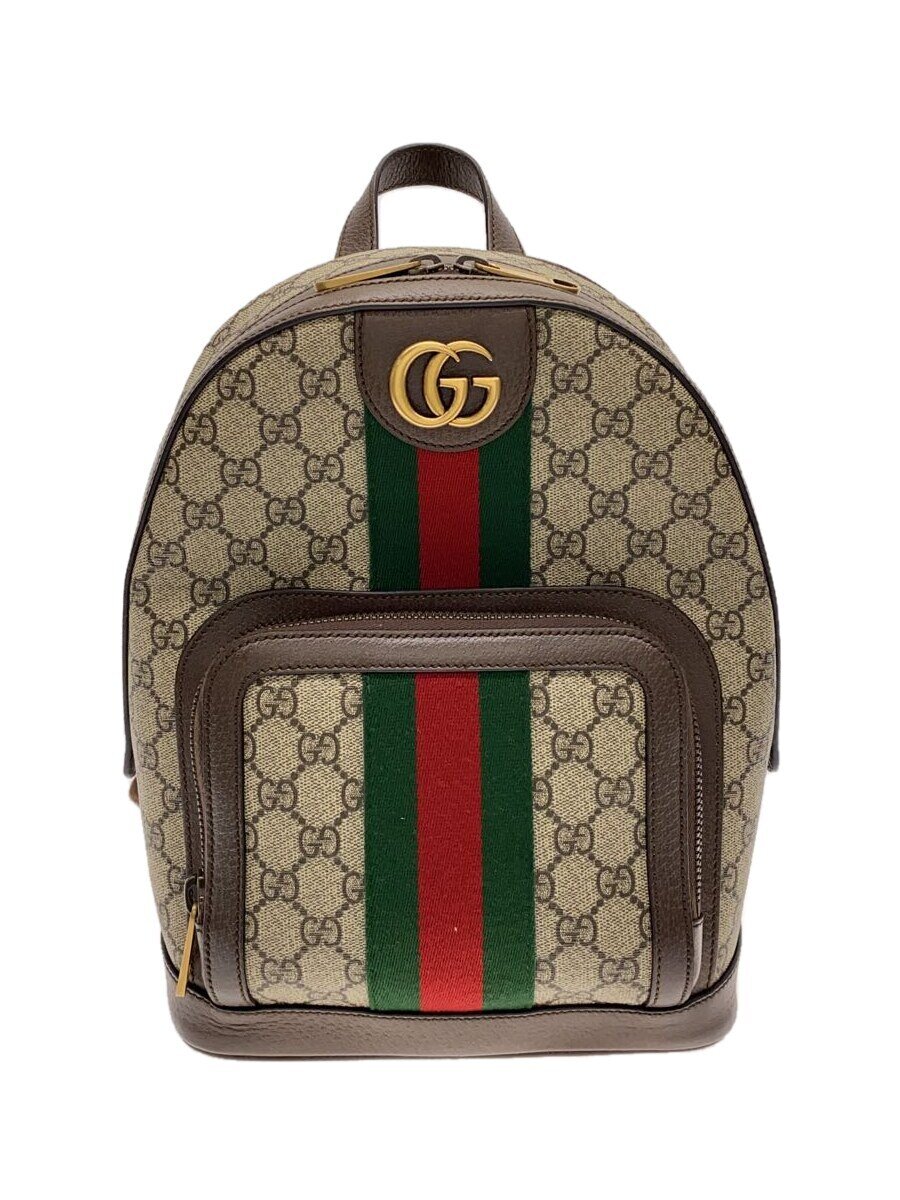 【中古】GUCCI◆リュック/レザー/BEG/735415【バッグ】