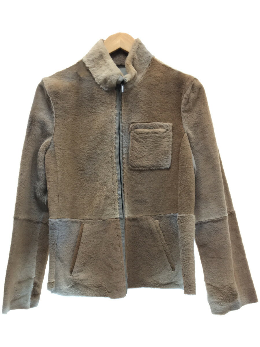 【中古】GIORGIO ARMANI◆ジョルジオアルマーニ/ジャケット/40/ファー/BRW/カンガルー【メンズウェア】