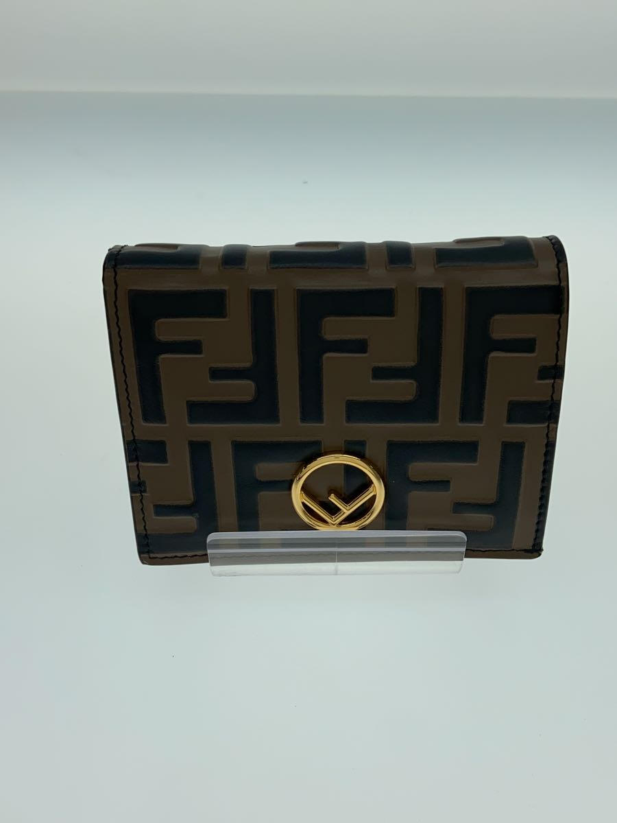 【中古】FENDI◆2つ折り財布/--/BRW/総柄/レディース/07138894【服飾雑貨他】