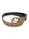 【中古】GUCCI◆GG柄/ベルト/キャンバス/PNK/総柄/レディース/114874・492694・75・30【服飾雑貨他】(4)