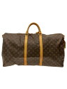 【中古】LOUIS VUITTON◆キーポル・バンドリエール60_モノグラム・キャンバス_BRW/PVC/BRW【バッグ】