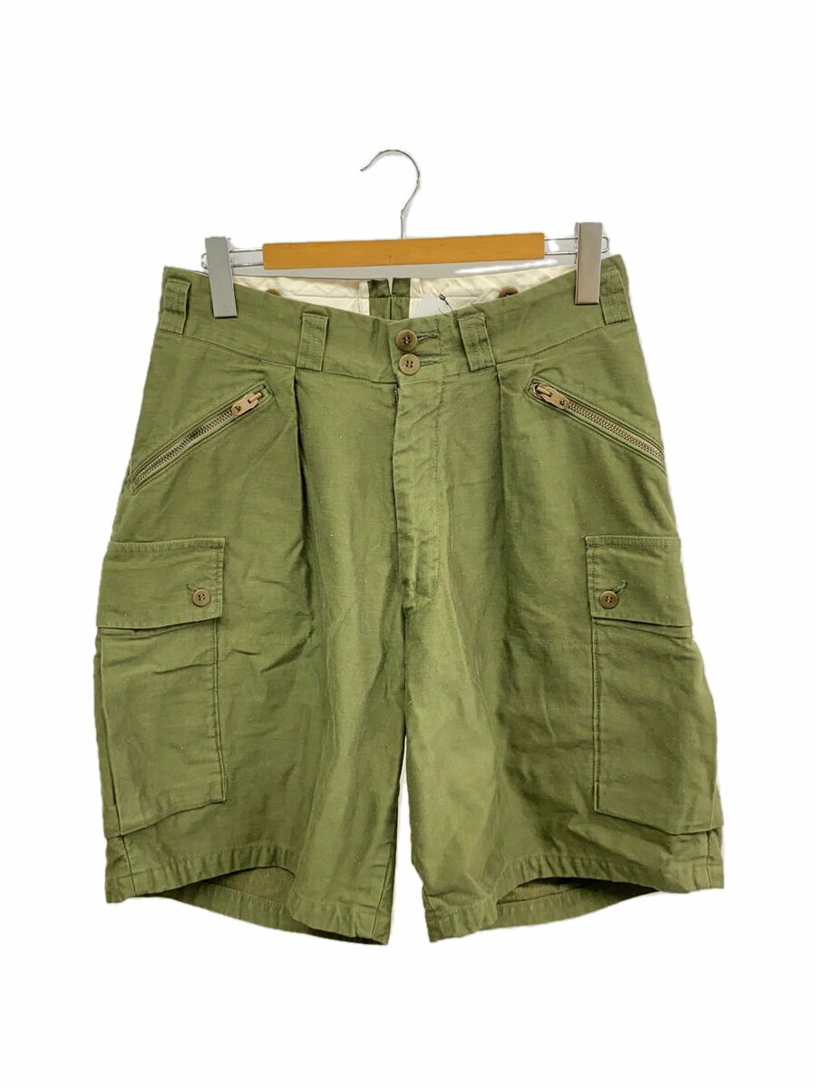 【中古】AUBERGE◆ROBINS/シルクネップハーフパンツ/ショートパンツ/40/コットン/GRN【メンズウェア】