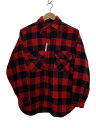 【中古】sears◆70s~/赤タグ/バッファローチェック/長袖シャツ/ウール/RED/チェック【メンズウェア】