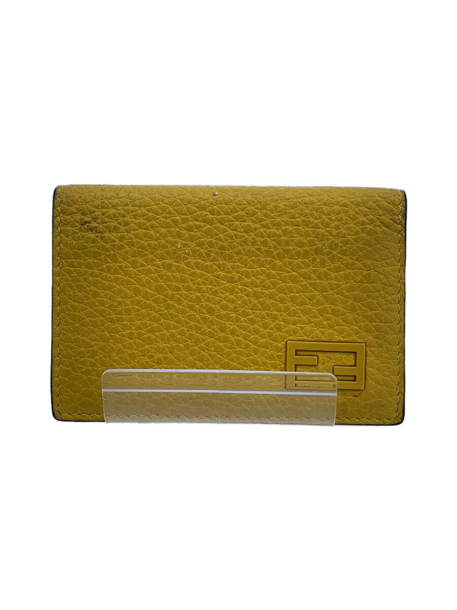 【中古】FENDI◆カードケース/レザー/YLW/メンズ/7M0222【服飾雑貨他】