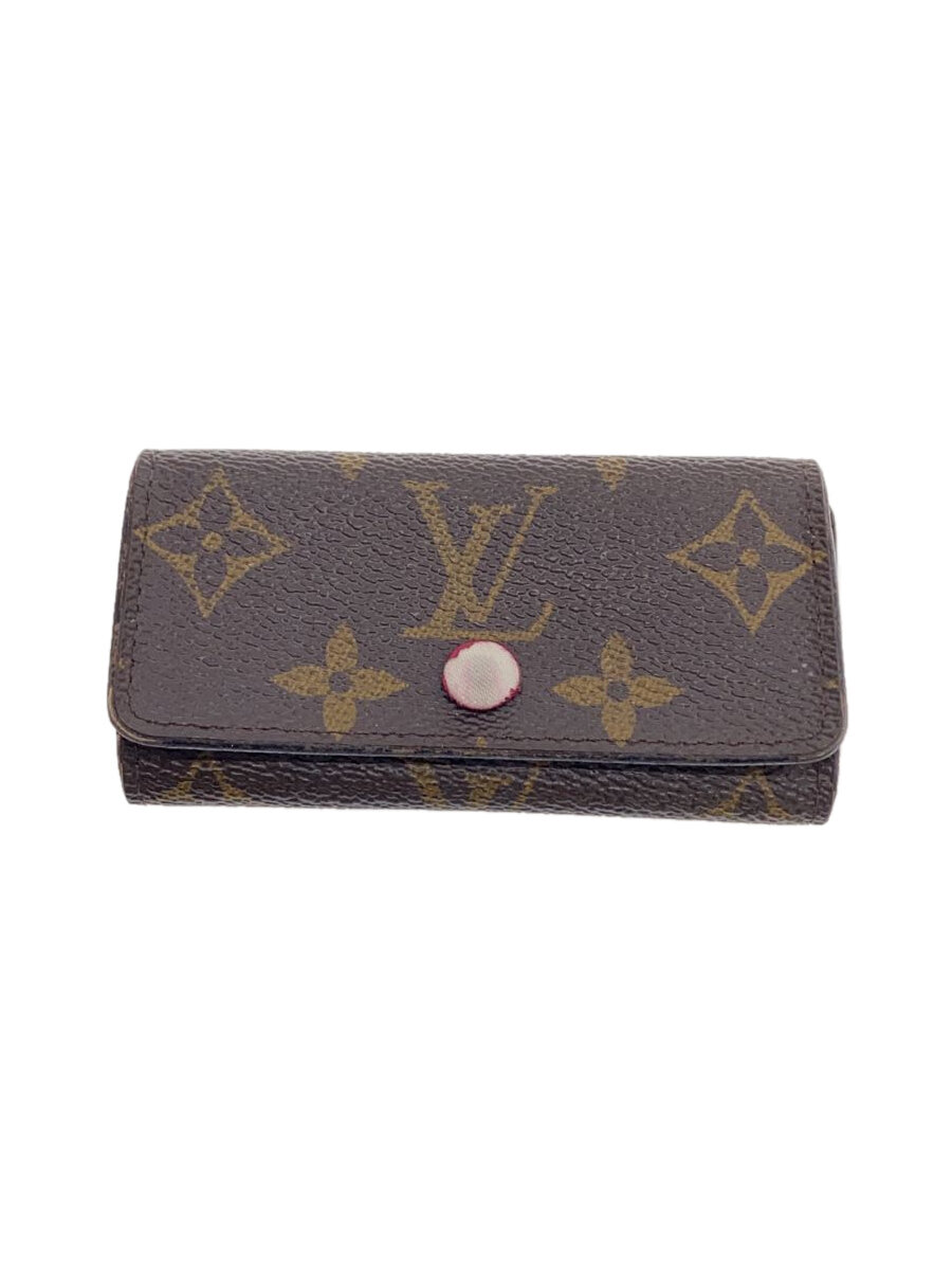 【中古】LOUIS VUITTON◆ミュルティクレ4_モノグラム・キャンバス_PNK_ホットピンク/キャンバス/ピンク【服飾雑貨他】