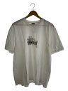 【中古】STUSSY◆Tシャツ/L/コットン/WHT【メンズウェア】