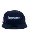 【中古】Supreme◆World Famous Box Logo New Era/キャップ/7 1/4/ネイビー/メンズ【服飾雑貨他】