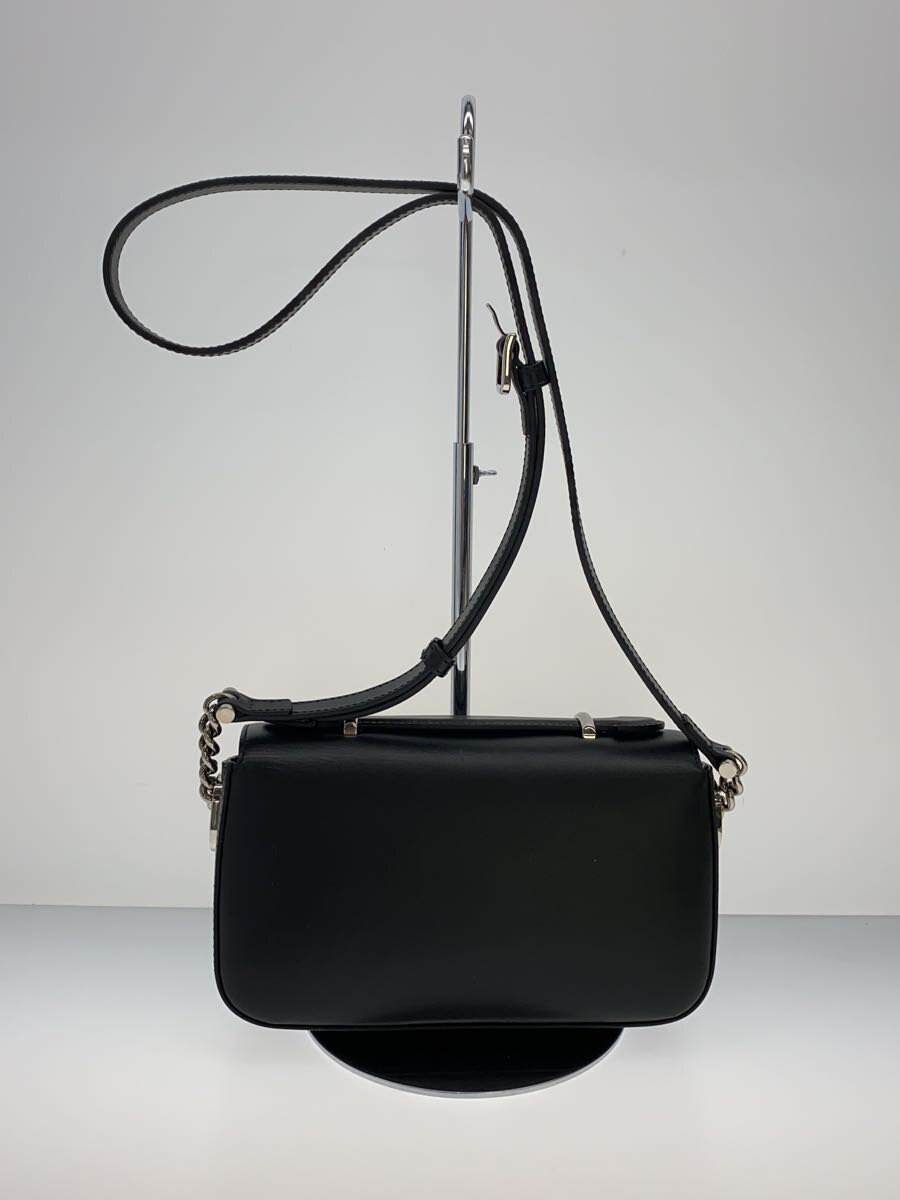 【中古】GUCCI◆ショルダーバッグ_ダブルG/レザー/BLK【バッグ】