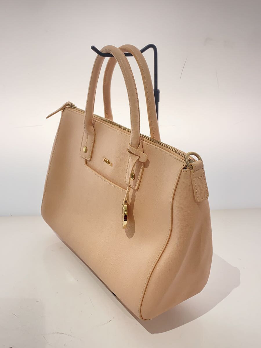 【中古】FURLA◆リンダ サッチェルバック/ハンドバッグ/レザー/PNK/794188/ショルダー欠品/背面汚れ【バッグ】
