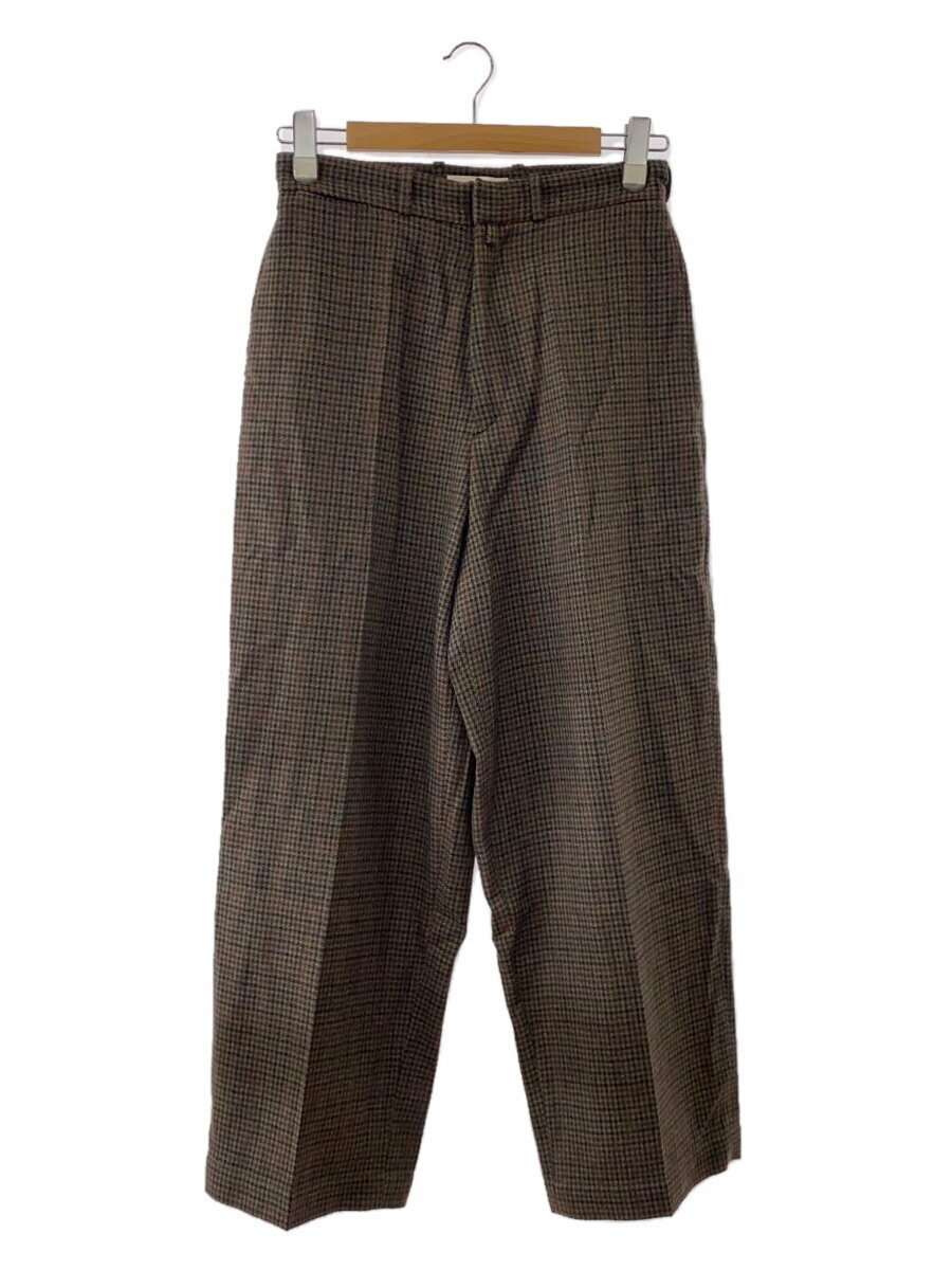 【中古】BLURHMS◆スラックスパンツ/1/ウール/BRW/チェック/BHS24F006Hdt【メ