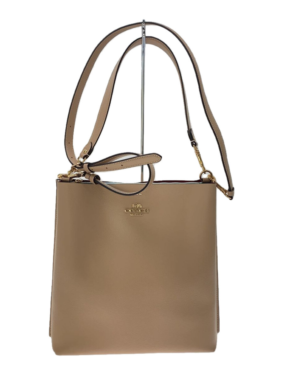 【中古】COACH◆ショルダーバッグ/レザー/BEG/CA214//【バッグ】