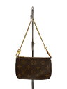 【中古】LOUIS VUITTON◆ミニ・ポシェット・アクセソワール_モノグラム・キャンバス_BRW/PVC/BRW//【バッグ】
