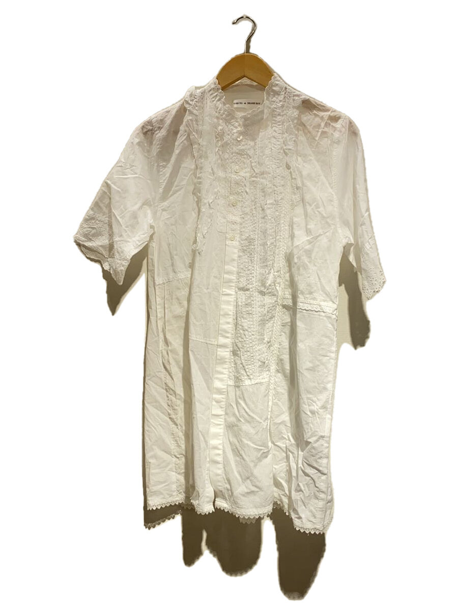 【中古】TORI-TO◆タテフリ5スリーブ/36/コットン/WHT/13-01-0028-702【レディースウェア】