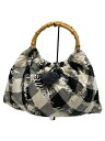 【中古】Vivienne Westwood◆ハンドバッグ/--/WHT/チェック【バッグ】