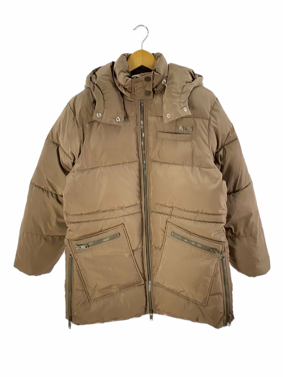 【中古】GANNI◆Tech Puffer Oversized Midi Jacket/XS/BRW【レディースウェア】
