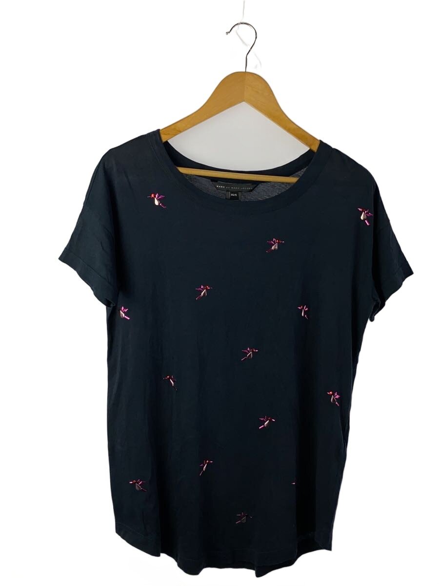 【中古】MARC BY MARC JACOBS◆キラキラ/Tシャツ/XS/コットン/BLK/M1121625 12//【レディースウェア】