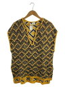 【中古】6(ROKU) BEAUTY &amp; YOUTH UNITED ARROWS◆DIAMOND MOTIF SKIPPER KNIT VEST/コットン/イエロー/総柄/8618-199-0051【レディースウェア】