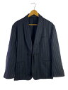 【中古】078 CITE◆テーラードジャケット/M/チャイナボタン/ウール/NVY/ストライプ/TY32-115-02【メンズウェア】(4)