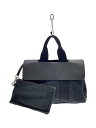 【中古】HERMES◆ヴァルパライソPM/ポーチ付属/キャンバス/BLK【バッグ】