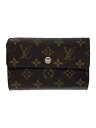 【中古】LOUIS VUITTON◆ポルト・フォイユ・アレクサンドラ_モノグラム・キャンバス_BRW/PVC/BRW/レディース【服飾雑貨他】