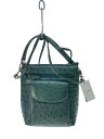 【中古】GENUINE OSTRICH◆ショルダーバッグ/レザー/GRN【バッグ】