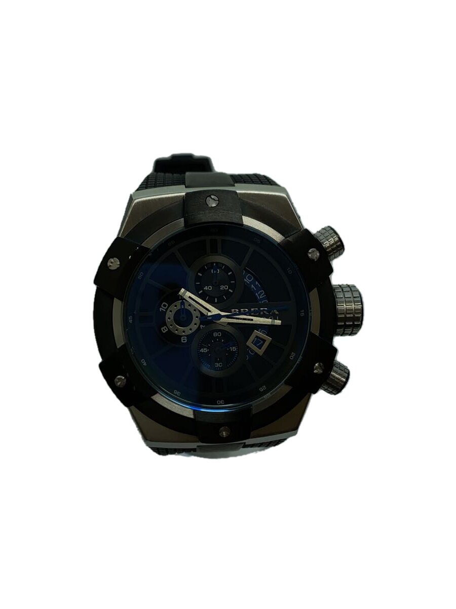 【中古】BRERA OROLOGI◆クォーツ腕時計/アナログ/ラバー/BLK/BLK/BRSSC49【服飾雑貨他】
