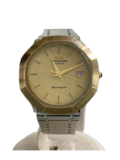 【中古】TECHNOS◆Borazon/オクタゴン/クォーツ腕時計/アナログ/GLD/SLV【服飾雑貨他】 【中古】TECHNOS◆Borazon/オクタゴン/クォーツ腕時計/アナログ/GLD/SLV【服飾雑貨他】