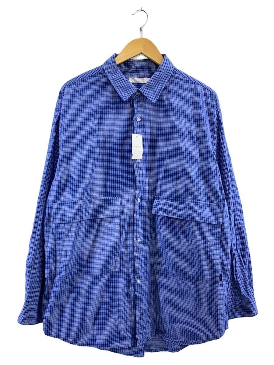 【中古】ROTOL◆長袖シャツ/3/コットン/BLU/チェック/R11EM17C【メンズウェア】