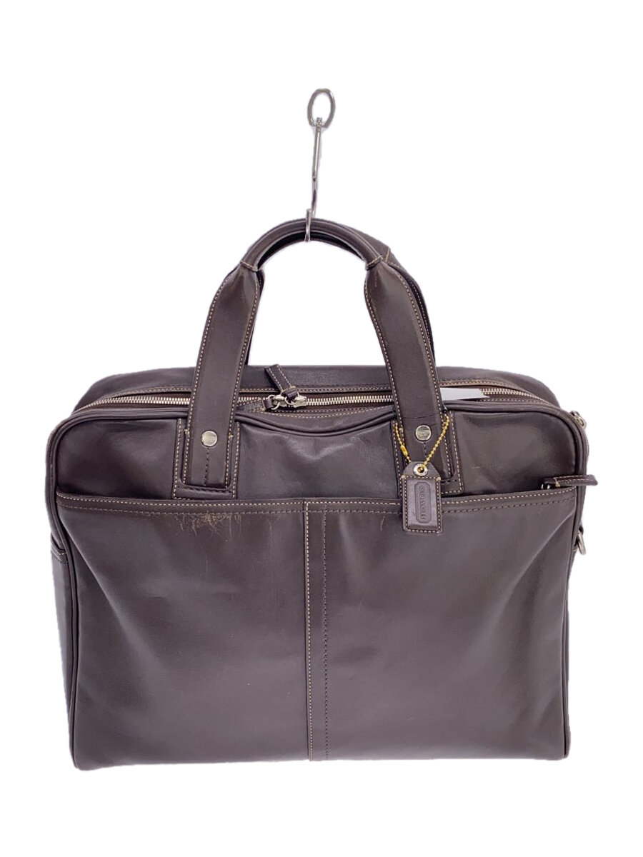 【中古】COACH◆ブリーフケース_オールレザー/レザー/BRW//【バッグ】