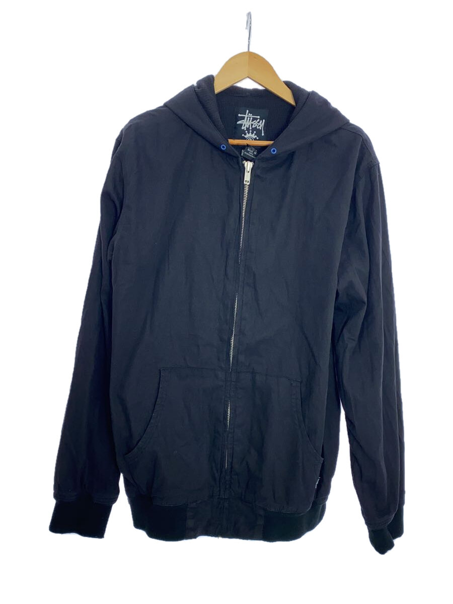 【中古】STUSSY◆ジャケット/XL/コットン/BLK【メンズウェア】
