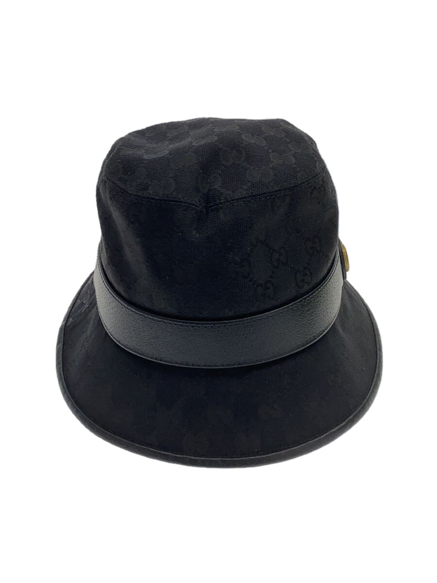 【中古】GUCCI◆バケットハット/S/コットン/BLK/総柄/レディース/5765874HG53【服飾雑貨他】