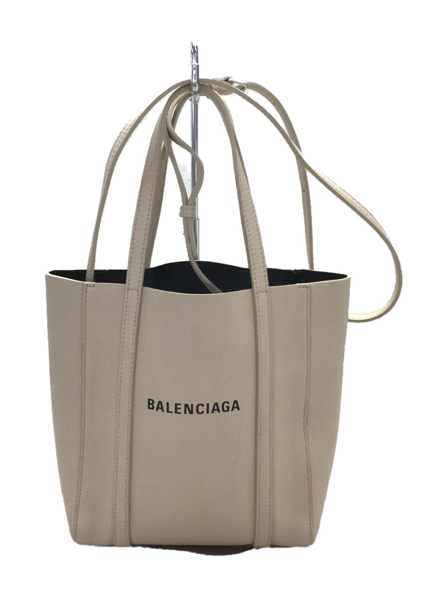 【中古】BALENCIAGA◆エヴリデイトートXXS/トートバッグ[仕入]/レザー/CRM/無地/551815【バッグ】